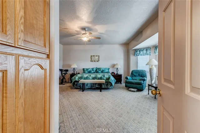 a bedroom with a bed couch and window