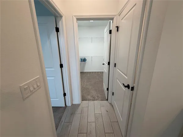 wooden floor with a mirror