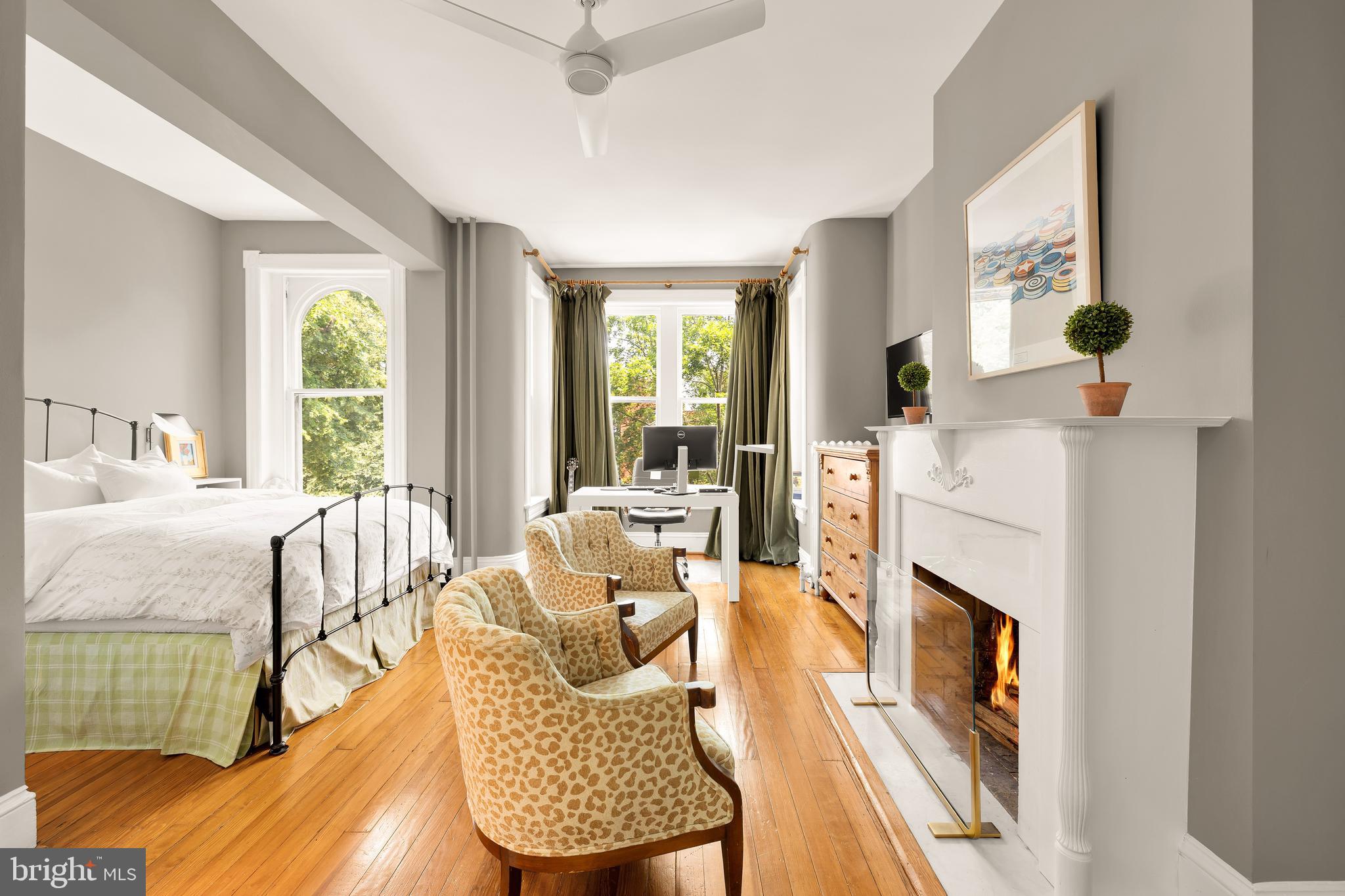 107 5th Street Southeast Washington, DC 20003 - Photo 16 of 26 a living room with furniture and a fireplace