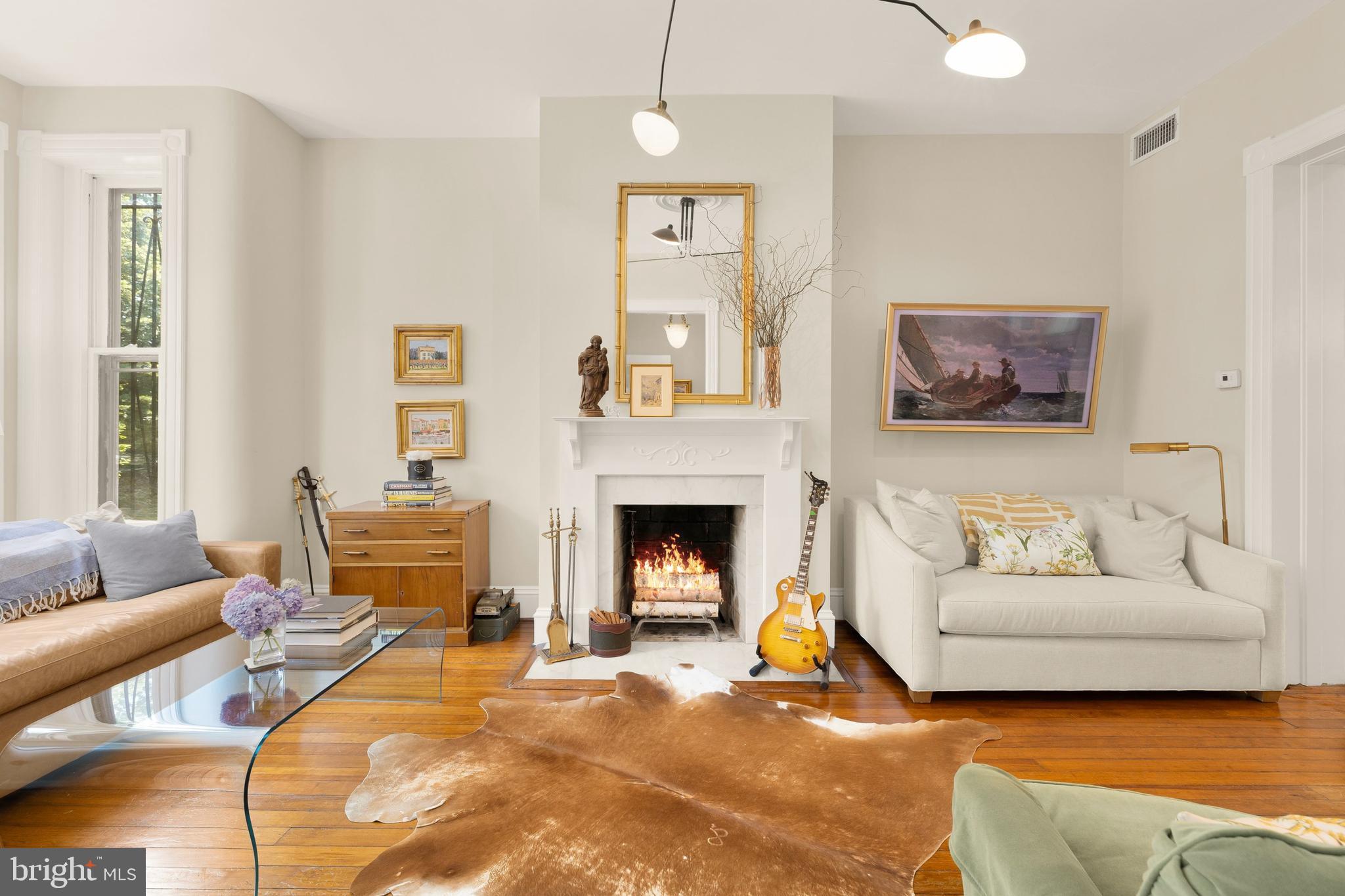 107 5th Street Southeast Washington, DC 20003 - Photo 6 of 26 a living room with furniture a window and a fireplace
