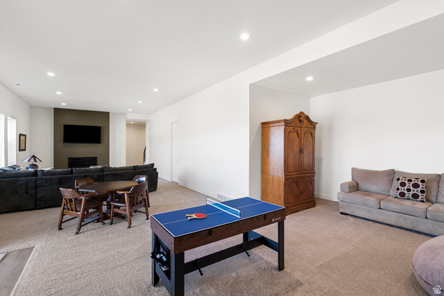 851 Grandview Drive Morgan, UT 84050 - Photo 40 of 68 Spacious recreation room featuring recessed lighting and neutral-toned carpeting throughout