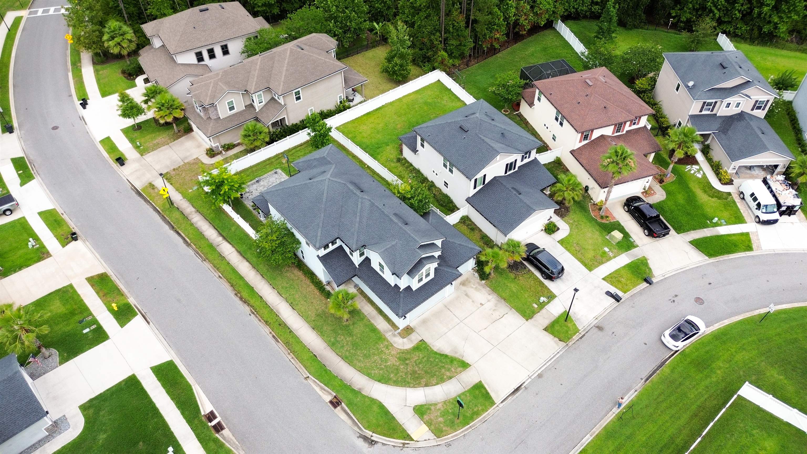 514 Heron Landing Road St. Johns, FL 32259 - Photo 40 of 48 an aerial view of a house with a garden and swimming pool