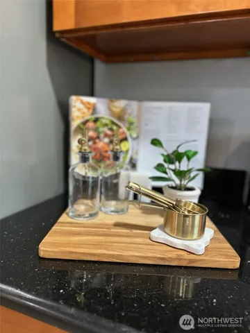 a close view of dining table