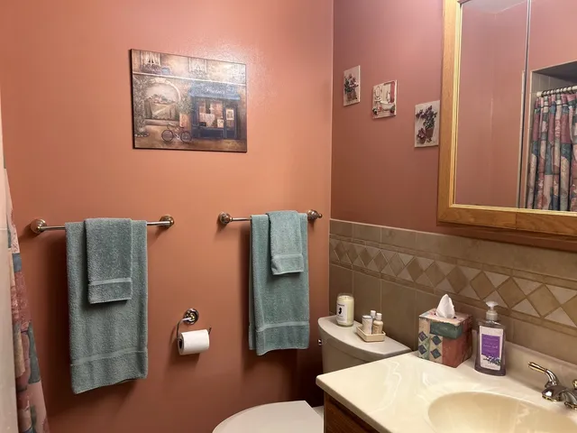 a bathroom with a toilet and a sink