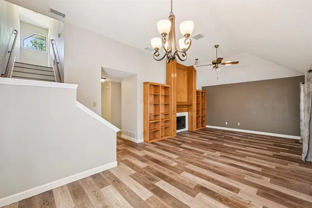 a view of a livingroom with a furniture