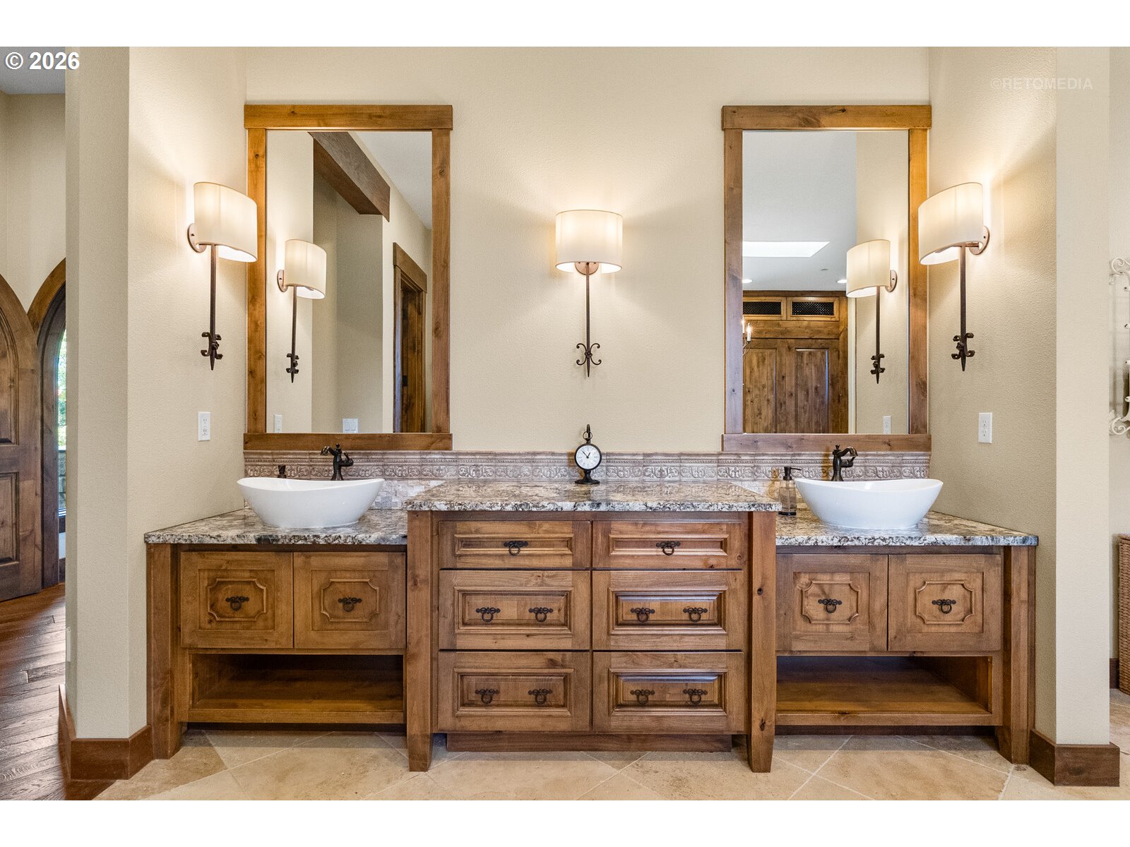 30460 Northeast Bell Road Newberg, OR 97132 - Photo 22 of 48 a bathroom with a granite countertop sink and a mirror