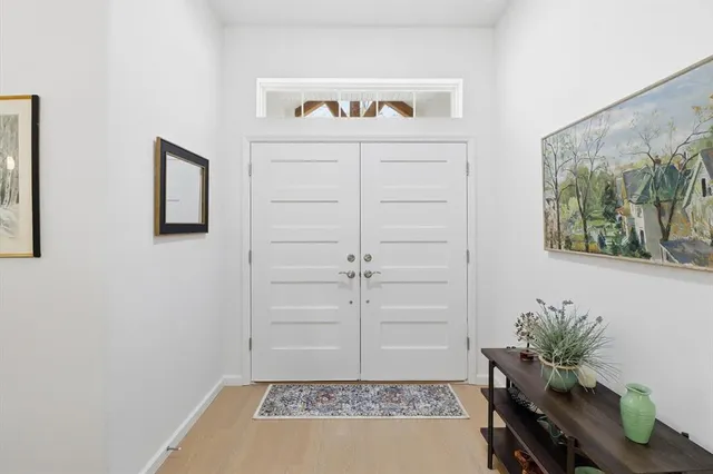 a view of a hallway with closet
