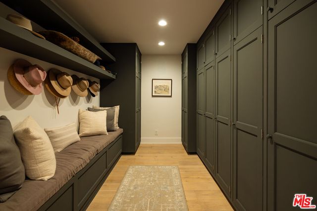 a balcony with stainless steel appliances