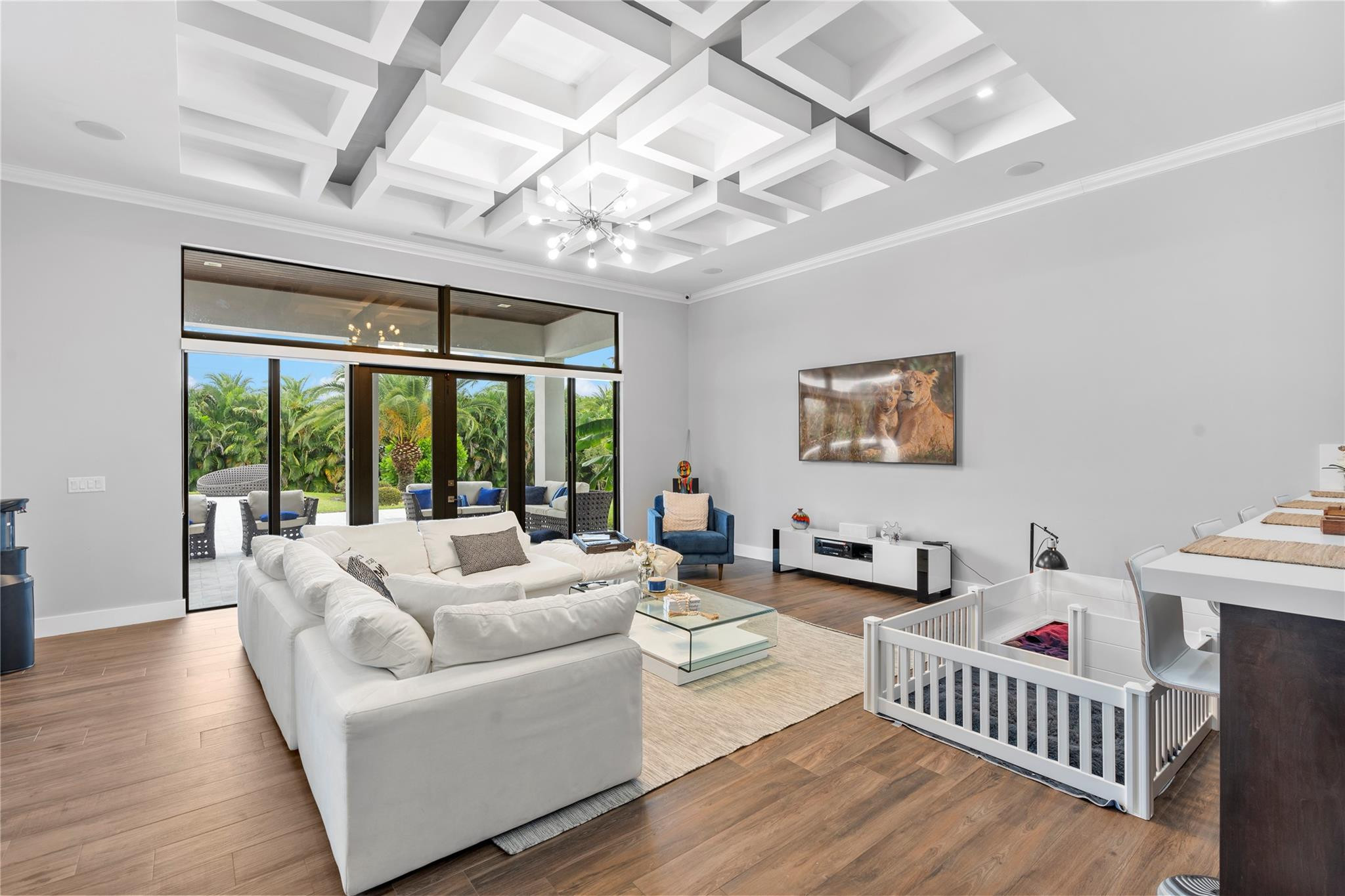 13605 Bella Ranch Lane Southwest Ranches, FL 33330 - Photo 27 of 81 a living room with furniture and wooden floor