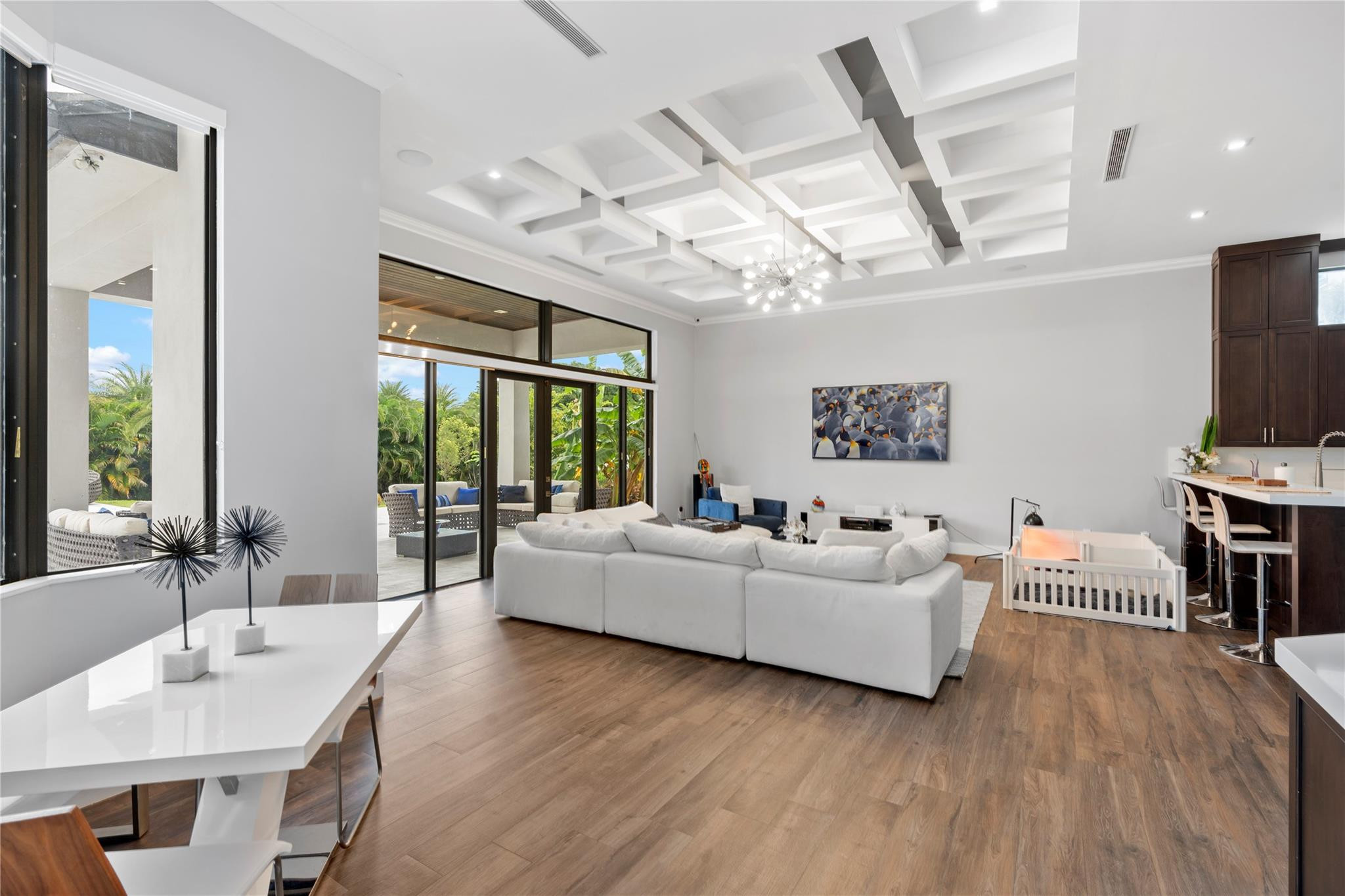 13605 Bella Ranch Lane Southwest Ranches, FL 33330 - Photo 32 of 81 a living room with furniture a flat screen tv and a large window
