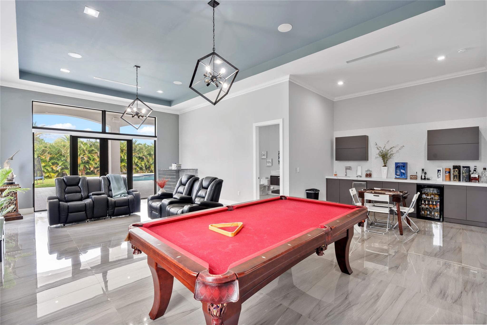 13605 Bella Ranch Lane Southwest Ranches, FL 33330 - Photo 37 of 81 a room with furniture pool table and windows