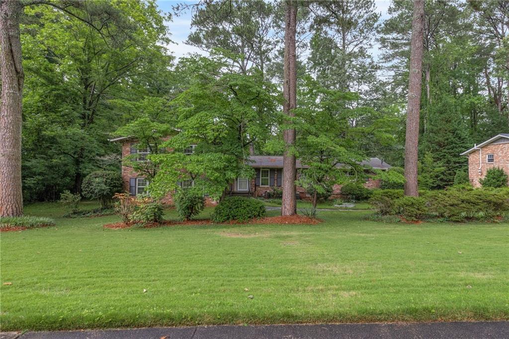 a view of a backyard with a garden