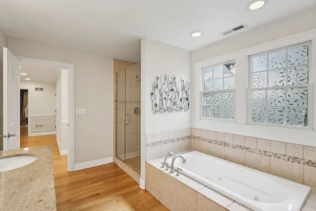 a backyard of a house with seating space