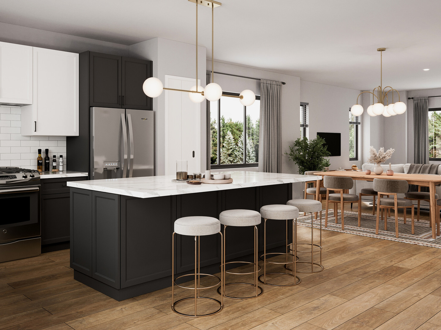 183 Pointe Drive, Unit 183 Northbrook, IL 60062 - Photo 6 of 15 a large kitchen with a table and chairs