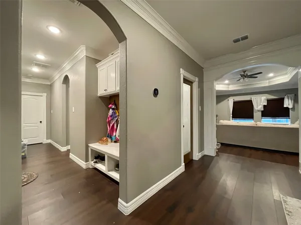 a view of livingroom with furniture and wooden floor