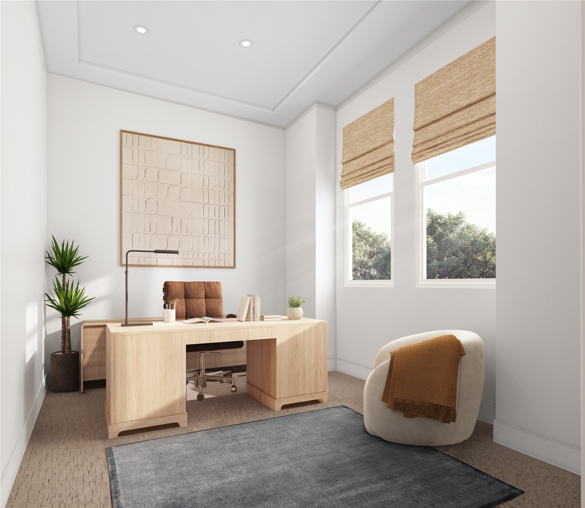 5327 Lambeth Riverside Drive Houston, TX 77091 - Photo 6 of 18 Dedicated home office with tall ceilings and abundant natural light—perfect for working from home.