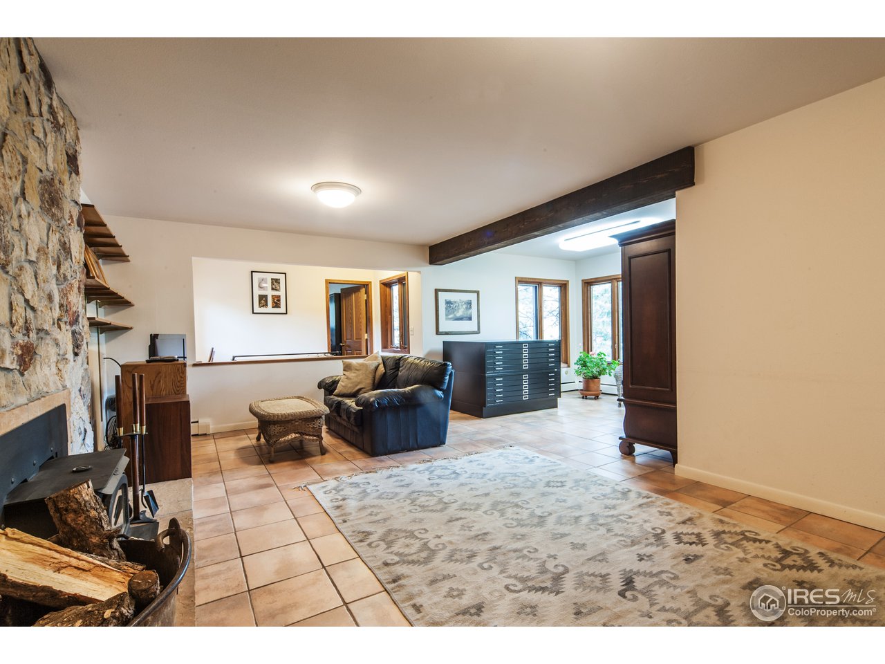 229 Kelly Road East Boulder, CO 80302 - Photo 20 of 25 a living room with furniture and a flat screen tv