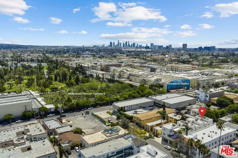 an aerial view of a city
