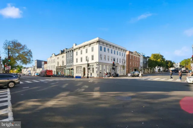 a picture of a bench in a white building