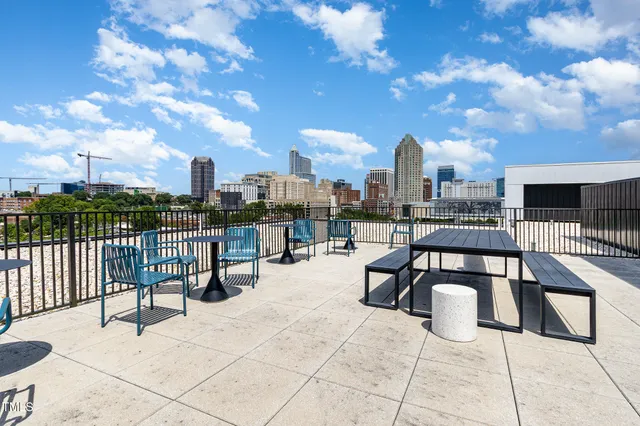 a city view with tall buildings