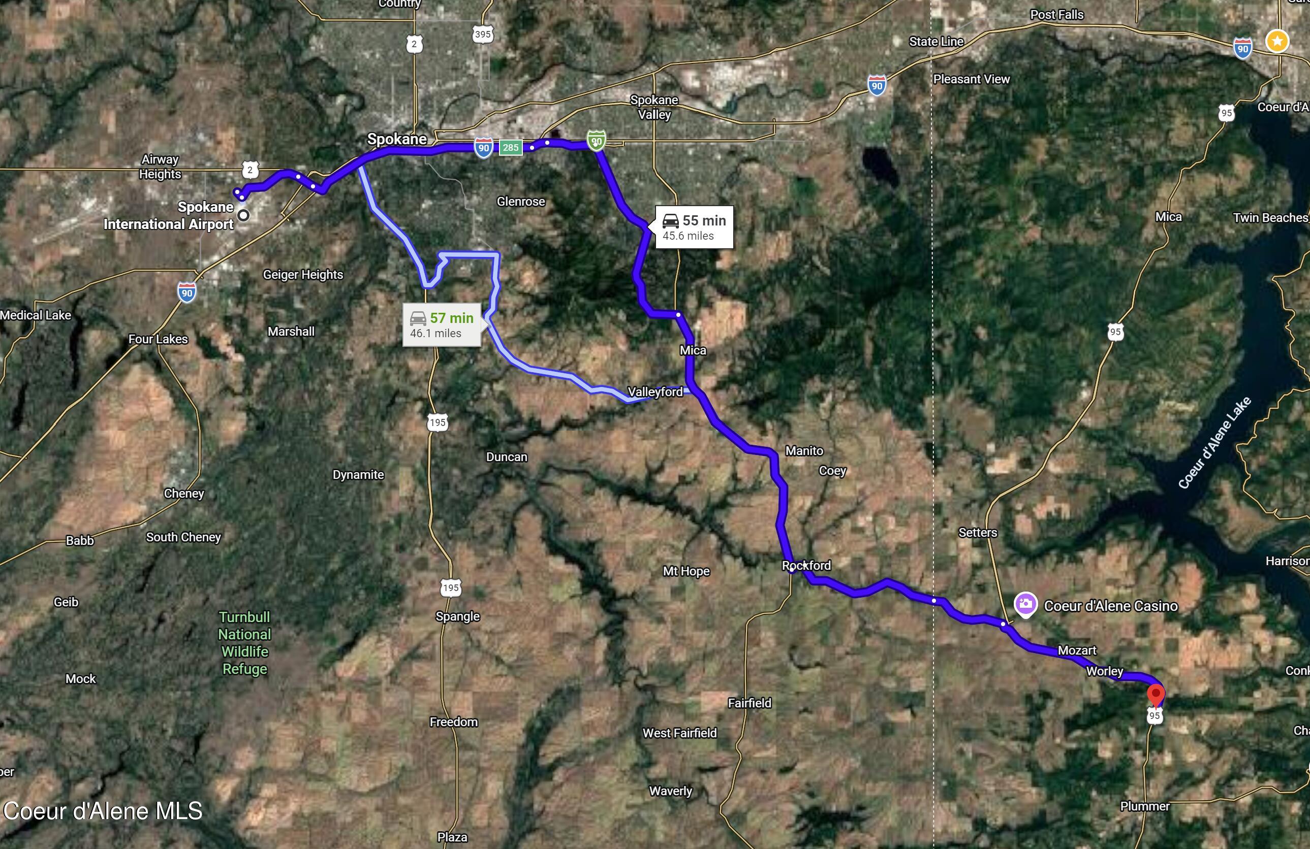 3 Lot Worley, ID 83876 - Photo 20 of 24 DISTANCE TO SPOKANE AIRPORT