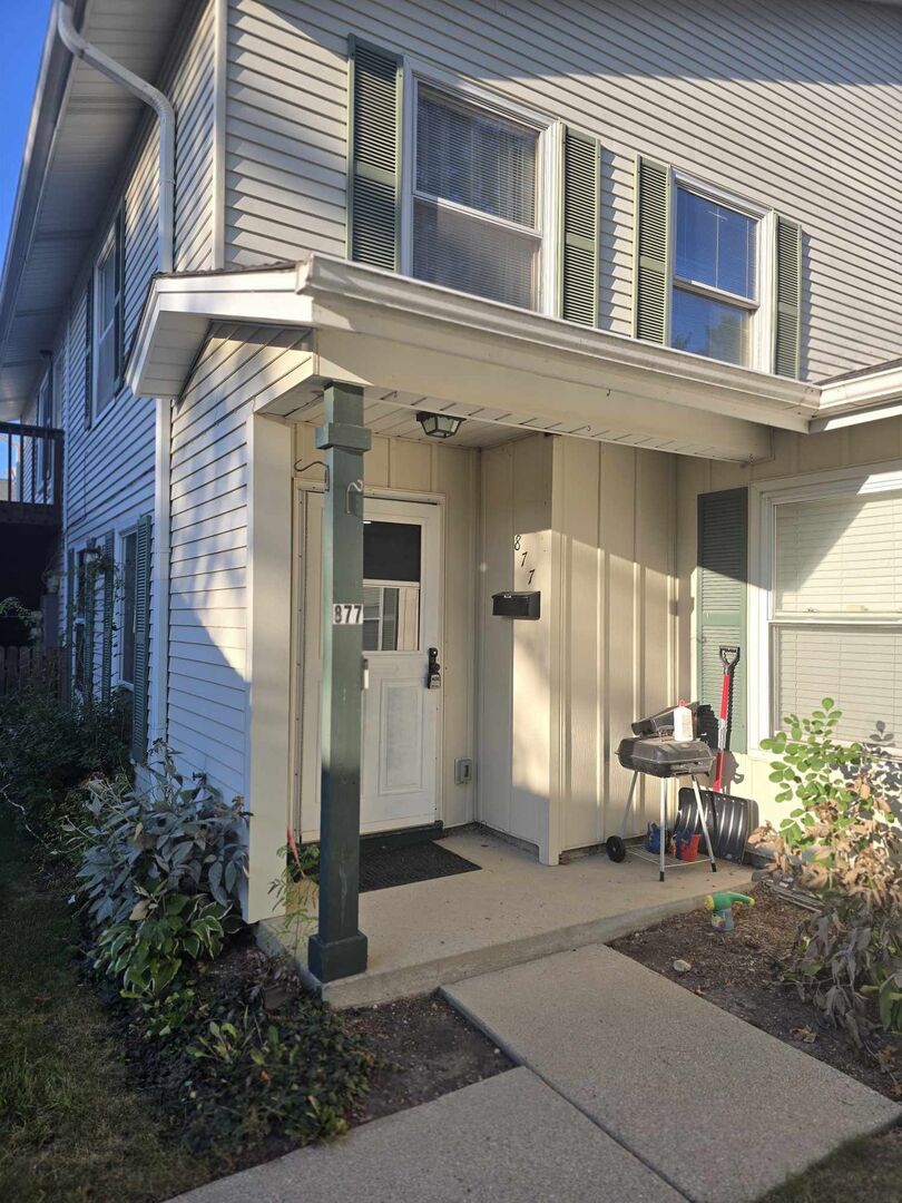 a view of a building with a outdoor space