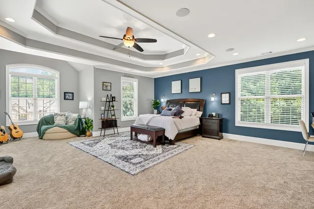 an aerial view of multiple house with outdoor space