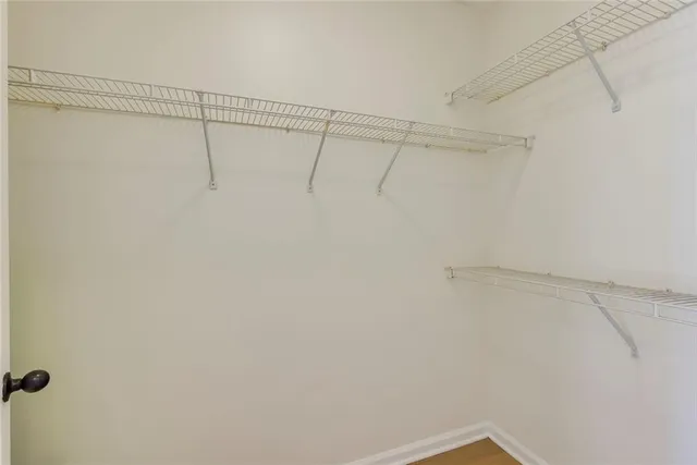 a view of a room with racks on the wall
