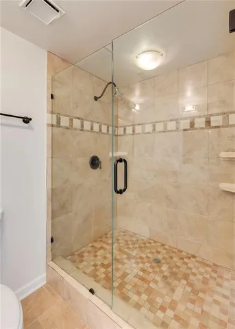 a bathroom with a shower