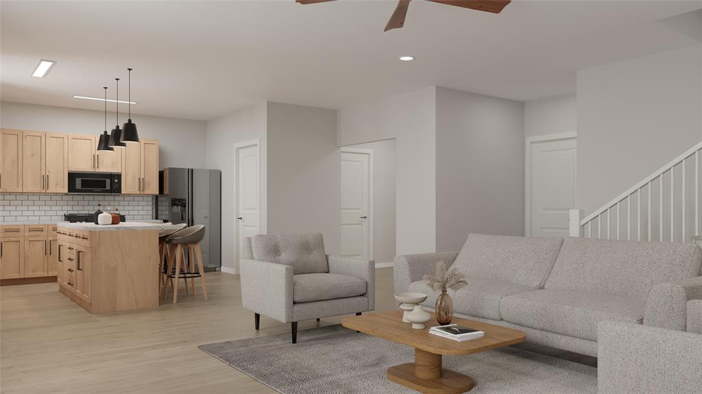 475 Lessie Circle Kennedale, TX 76060 - Photo 5 of 17 a living room with furniture and a view of kitchen