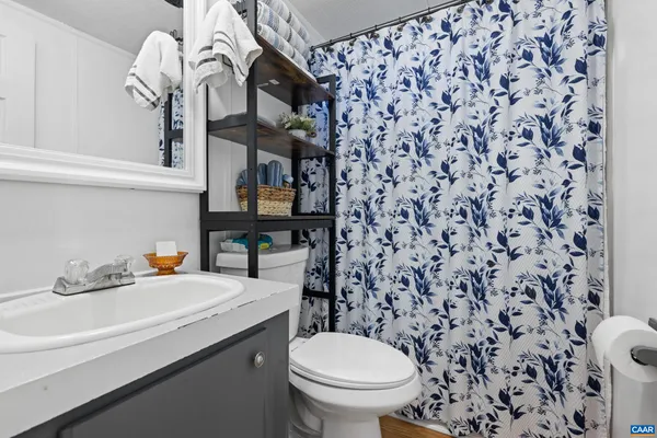a bathroom with a sink toilet and mirror