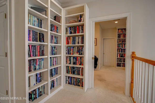 a view of room with shelves