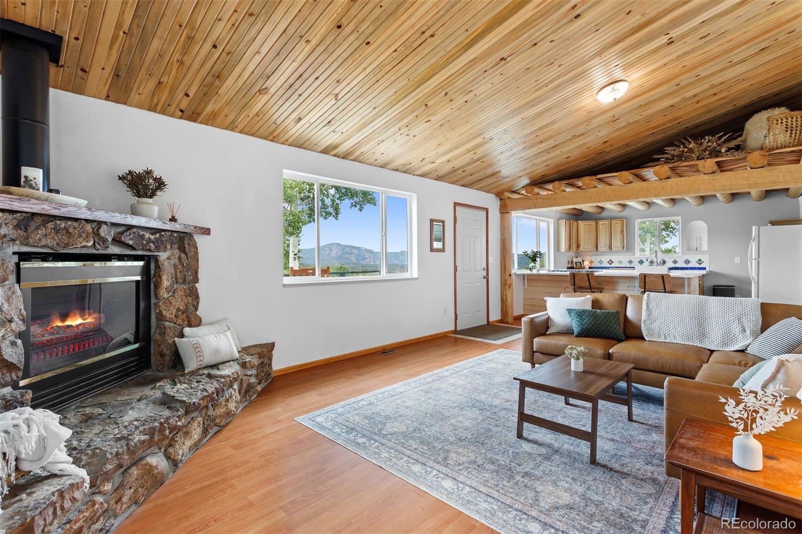 616 South Pine Drive Bailey, CO 80421 - Photo 2 of 50 a living room with furniture and a fireplace