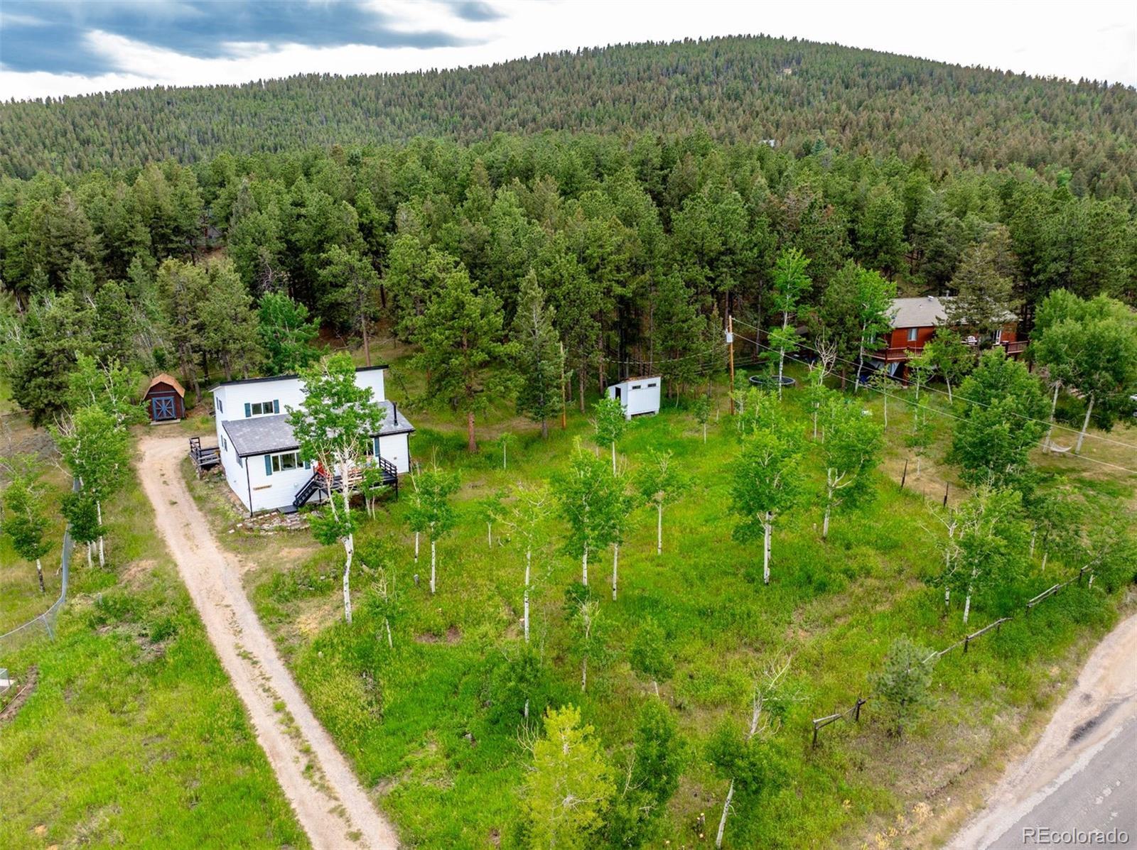 616 South Pine Drive Bailey, CO 80421 - Photo 42 of 50 a view of a house with a yard