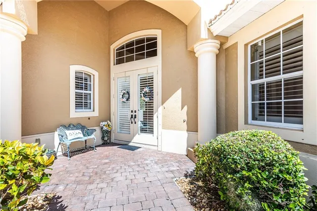 a front view of a house with outdoor space