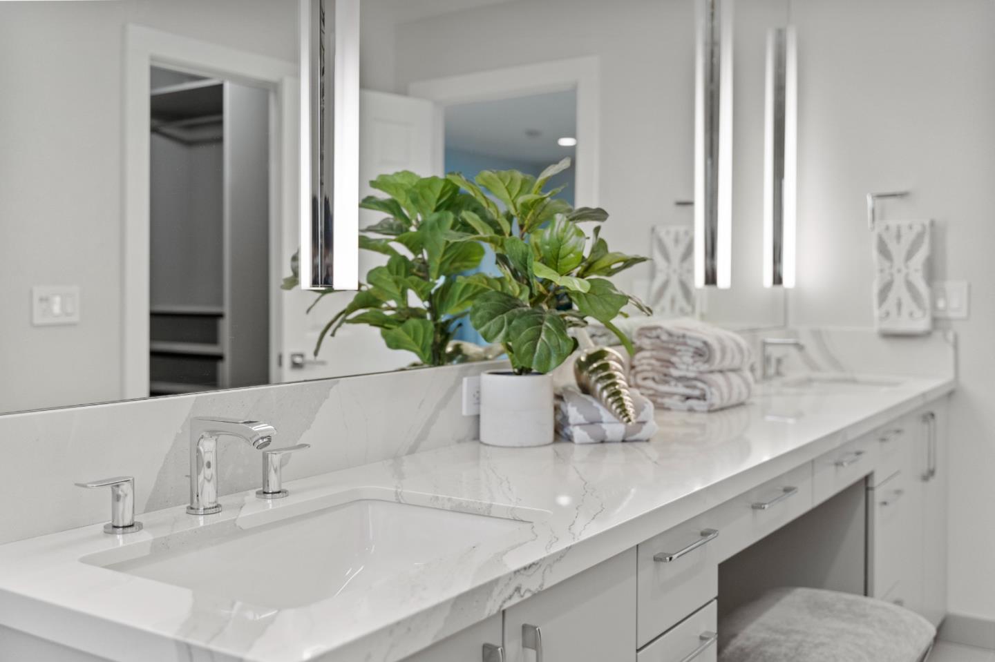 389 Bryant Avenue Mountain View, CA 94040 - Photo 34 of 61 a close view of sink and a potted plant on a kitchen counter