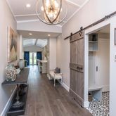 workspace with wooden floor