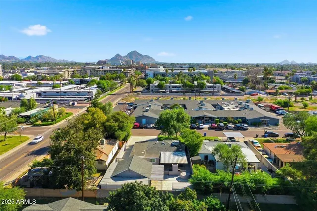 an aerial view of a city