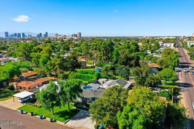 an aerial view of multiple house