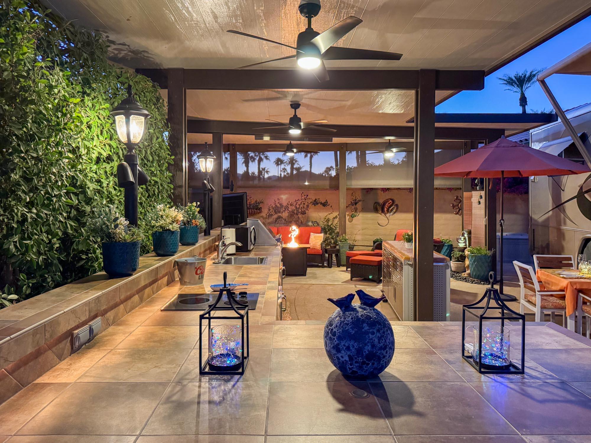 80394 Ave 48, Unit 94 Indio, CA 92201 - Photo 13 of 24 a view of a patio with dining table and chairs