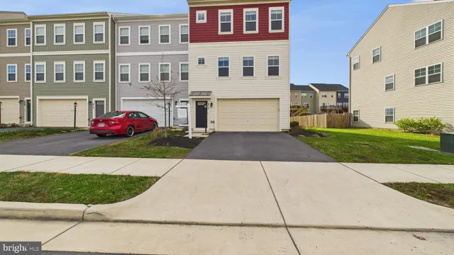 a front view of a building with yard