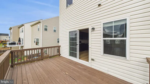 a view of a wooden deck