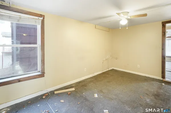 an empty room with a window