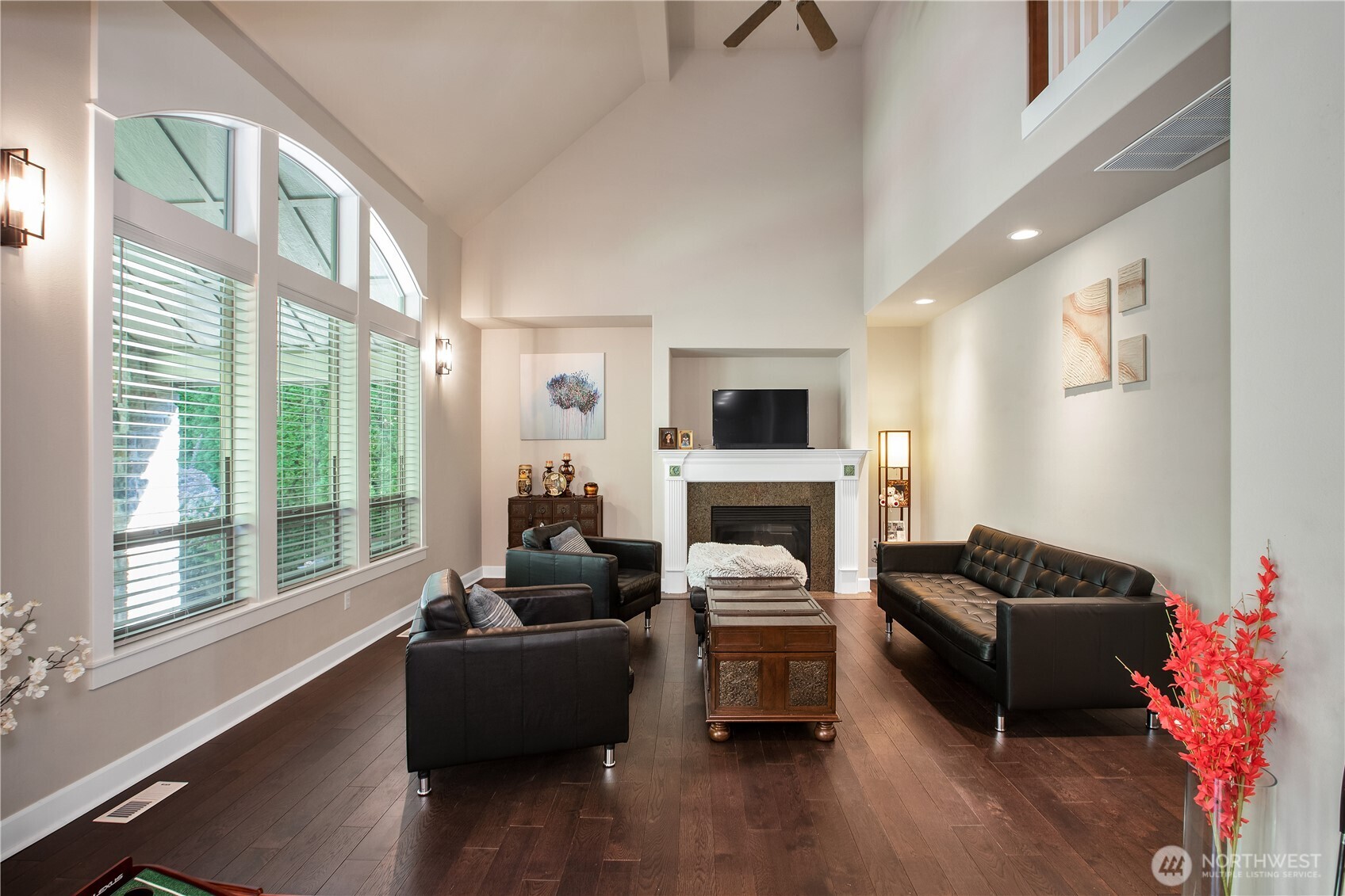3930 Cameron Drive Northeast Lacey, WA 98516 - Photo 5 of 40 a living room with furniture and a fireplace