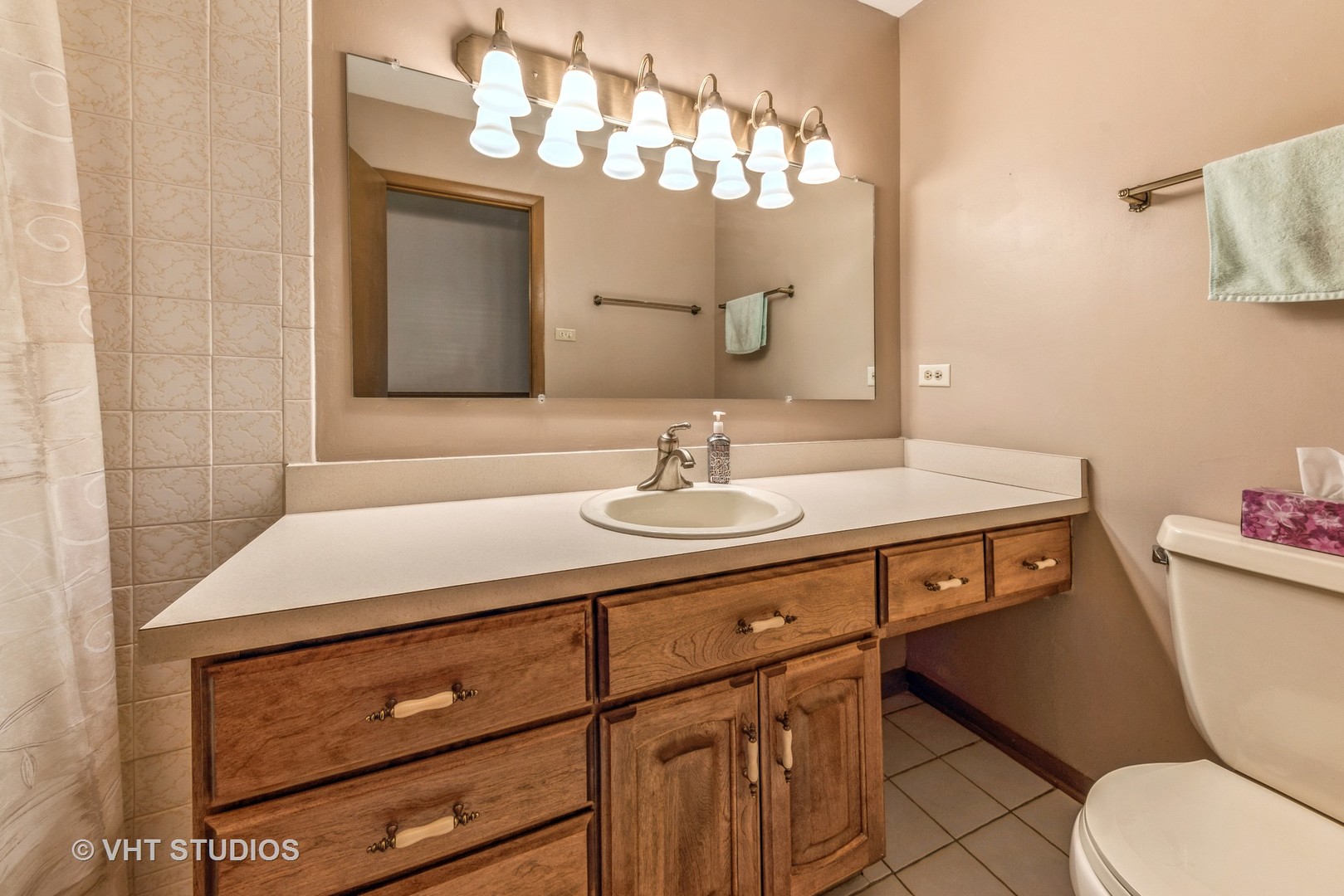 15416 Pine Drive Oak Forest, IL 60452 - Photo 10 of 12 a bathroom with a sink a toilet and mirror