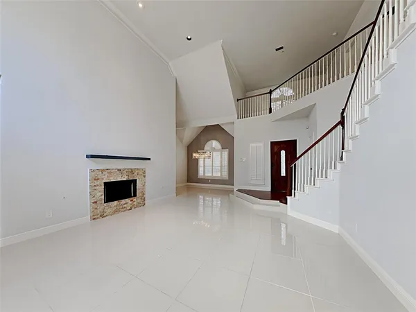 a view of a livingroom with a fireplace