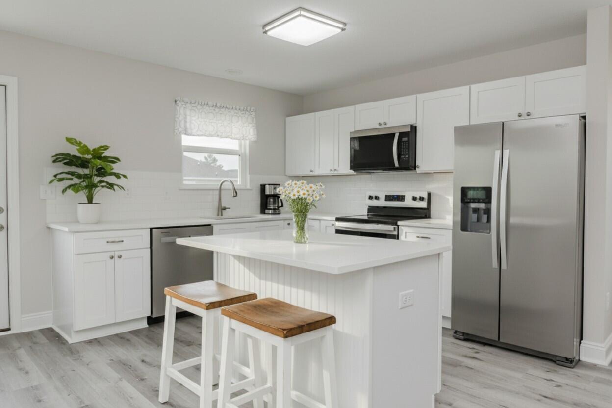 5352 Highview Drive Crestview, FL 32539 - Photo 8 of 32 a kitchen with a sink a refrigerator and a stove top oven