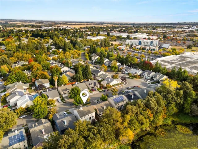 an aerial view of multiple house