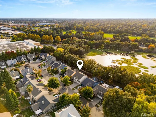 an aerial view of multiple house