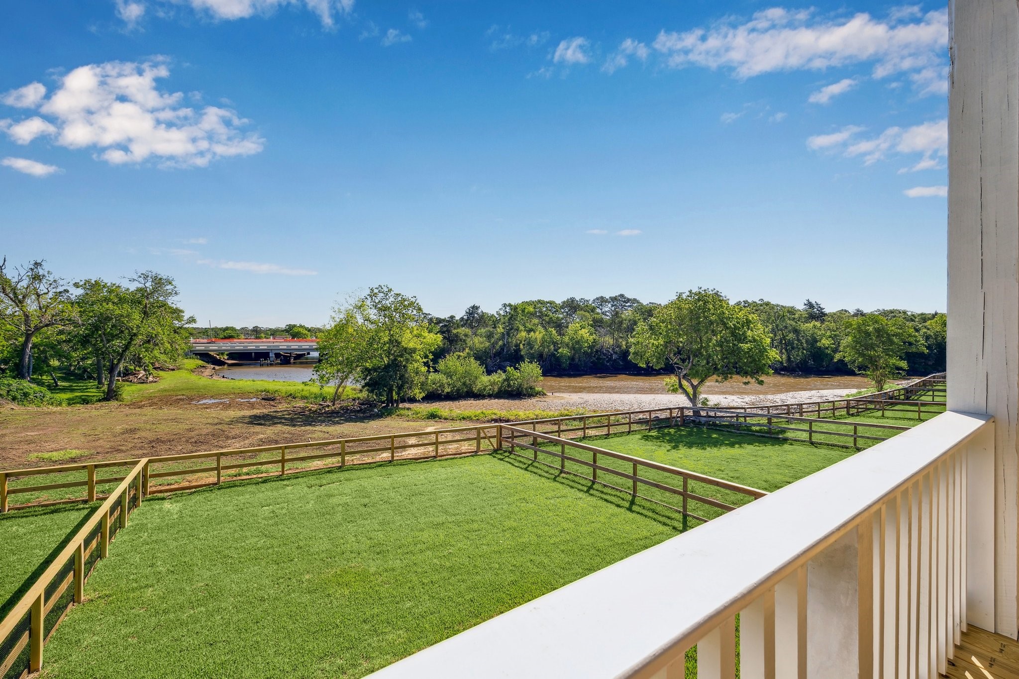 3845 Water Street Dickinson, TX 77539 - Photo 11 of 38 Backyard space and views of Dickinson Bayou from the second floor balcony.